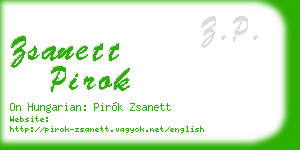 zsanett pirok business card