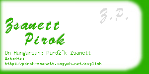 zsanett pirok business card